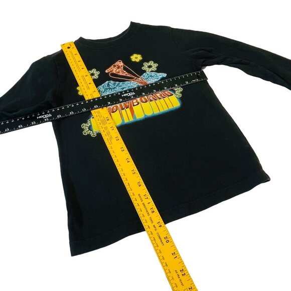 Born To Snowboard Childrens Long Sleeve Shirt Black 100% Cotton Size 5/6 Fun Gra - Picture 3 of 5